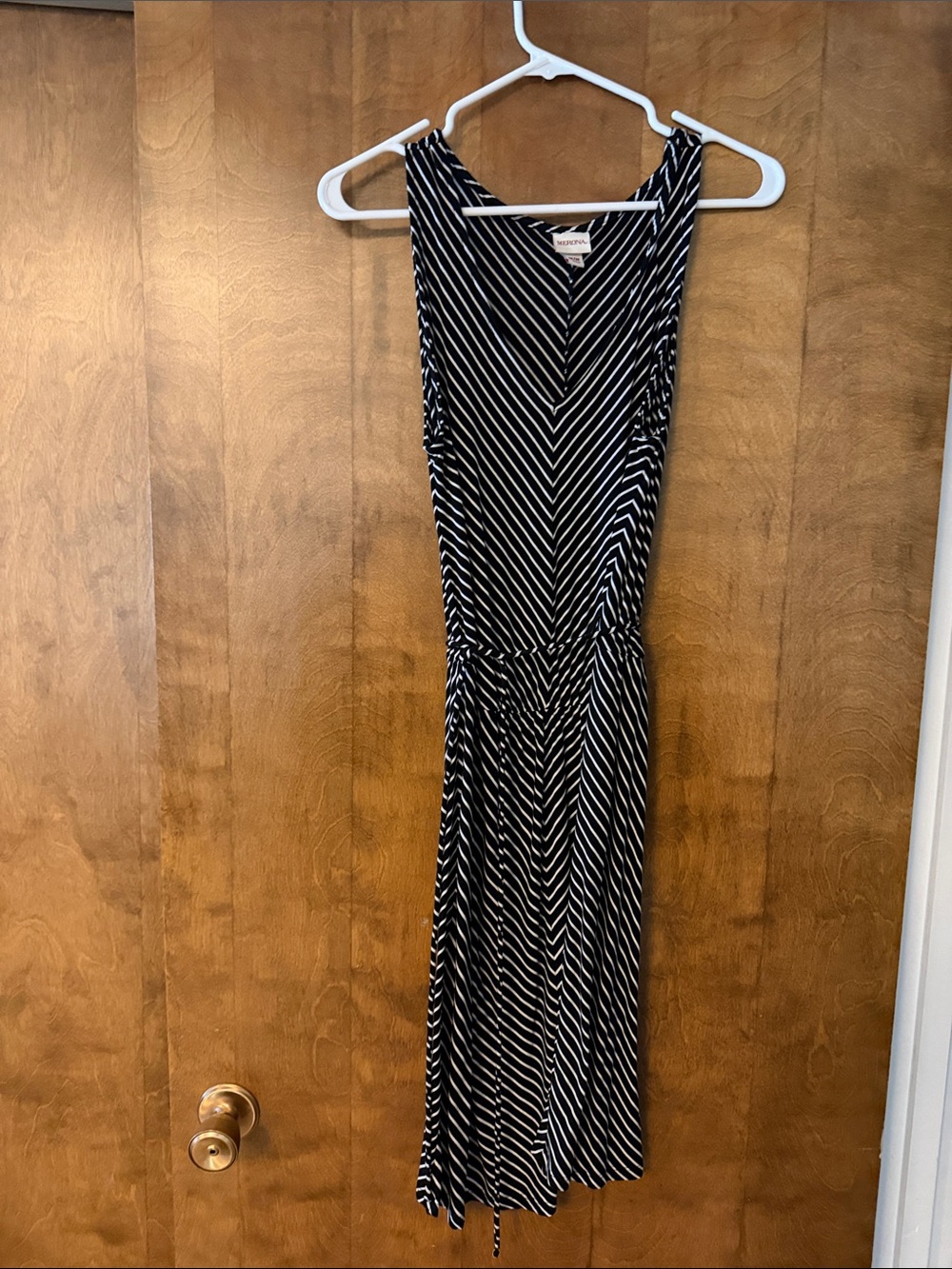 Merona Black and White Striped V-Neck Dress